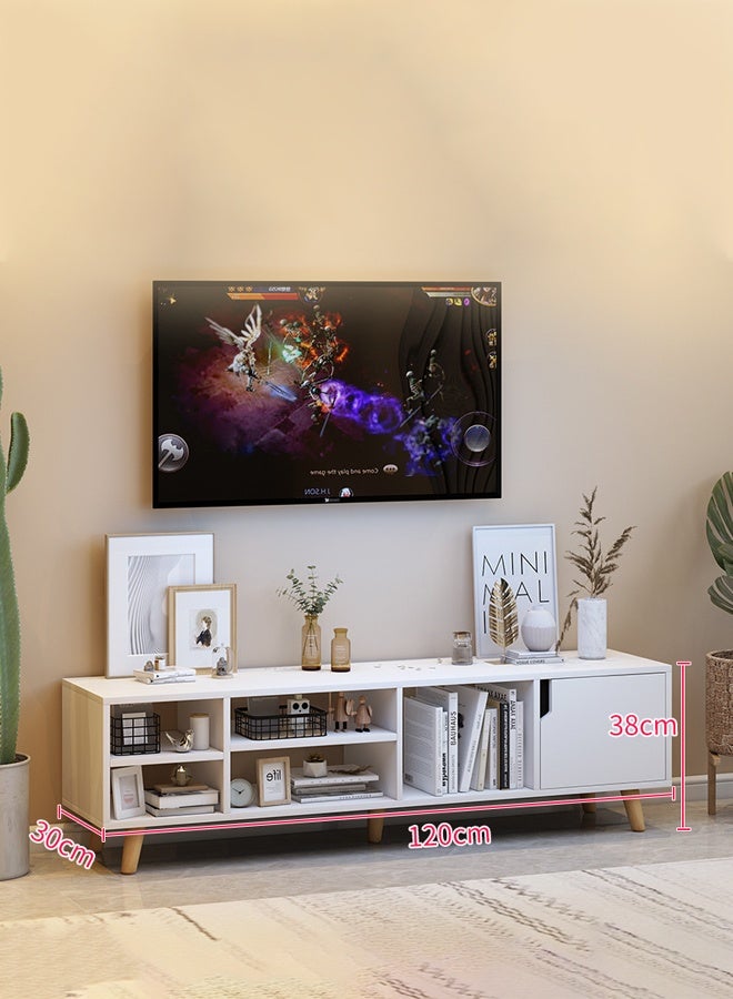 CozyNest Modern Minimalist TV Stand Cabinet, Low Profile Wood Legs, Compact Living Room & Bedroom Floor TV Cabinet with Storage - Image 5